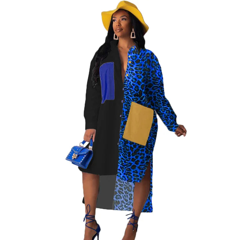 Fashion Chic Patchwork Shirt Dress