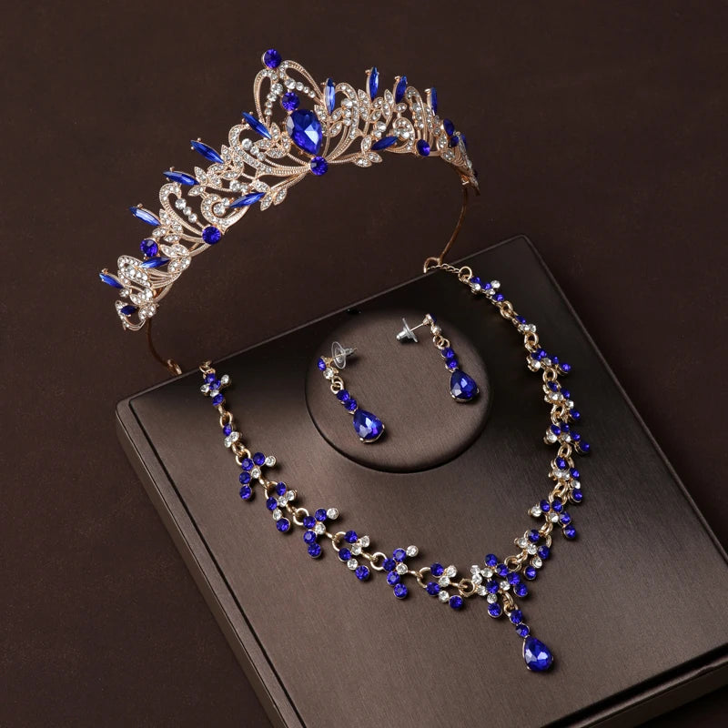 Luxury Crystal Bridal Jewellery Set - Tiara, Necklace & Earrings