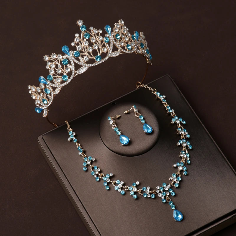 Luxury Crystal Bridal Jewellery Set - Tiara, Necklace & Earrings