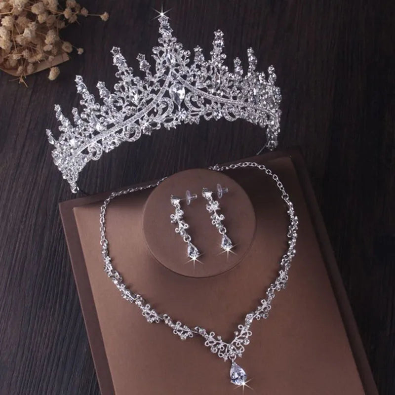 Luxury Crystal Bridal Jewellery Set - Tiara, Necklace & Earrings