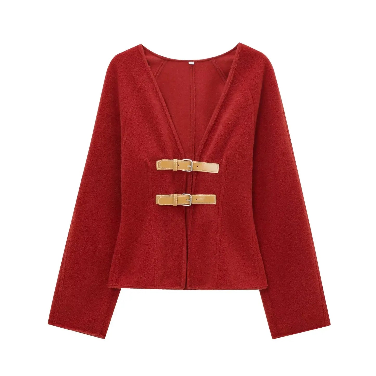 Autumn Spring Woolen Coat with Buckle