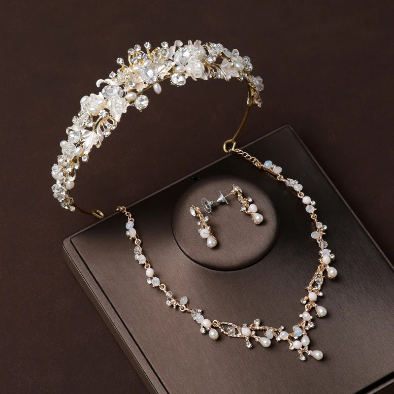 Luxury Crystal Bridal Jewellery Set - Tiara, Necklace & Earrings