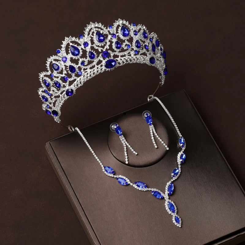 Luxury Crystal Bridal Jewellery Set - Tiara, Necklace & Earrings