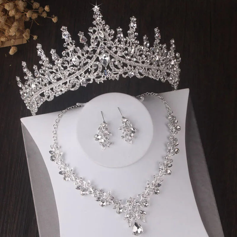 Luxury Crystal Bridal Jewellery Set - Tiara, Necklace & Earrings