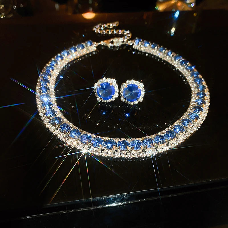 Rhinestone Necklace & Earrings Set