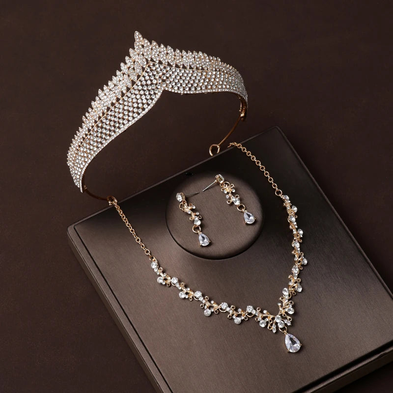 Luxury Crystal Bridal Jewellery Set - Tiara, Necklace & Earrings