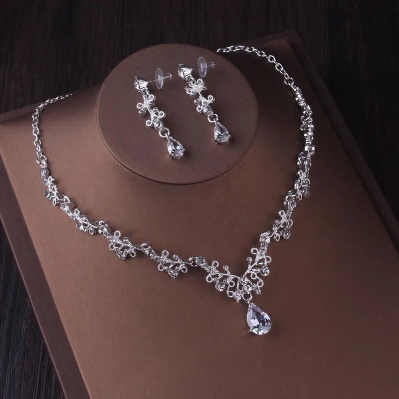 Luxury Crystal Bridal Jewellery Set - Tiara, Necklace & Earrings