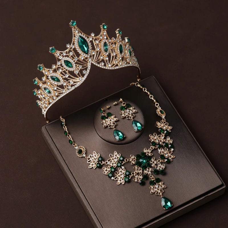 Luxury Crystal Bridal Jewellery Set - Tiara, Necklace & Earrings