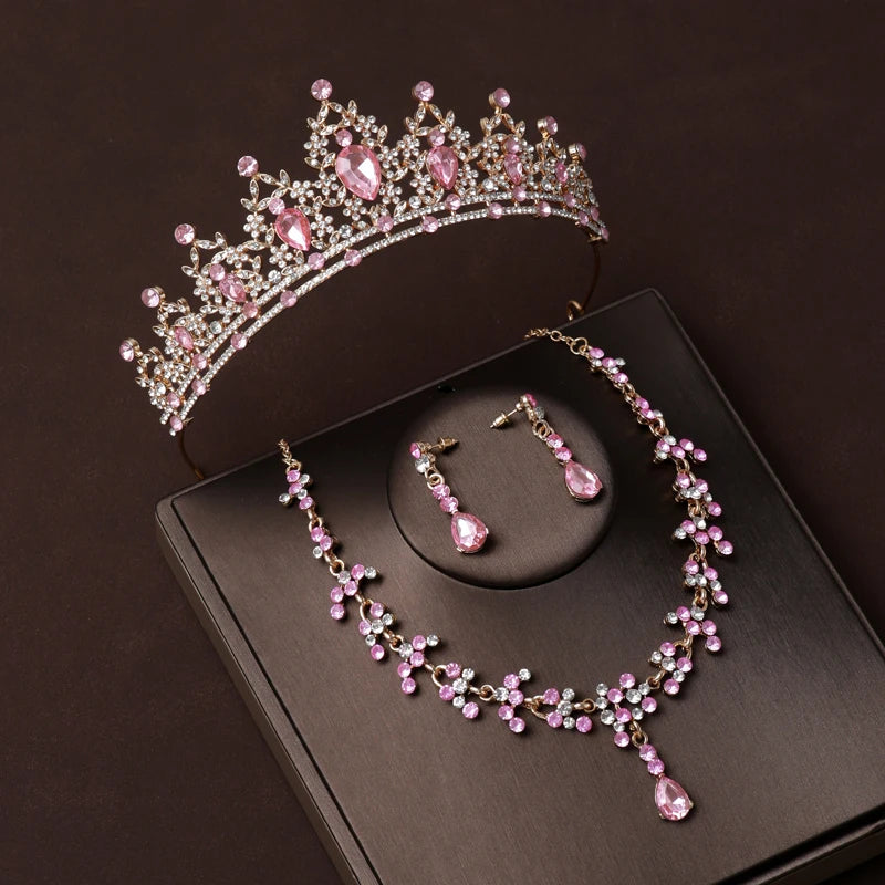 Luxury Crystal Bridal Jewellery Set - Tiara, Necklace & Earrings