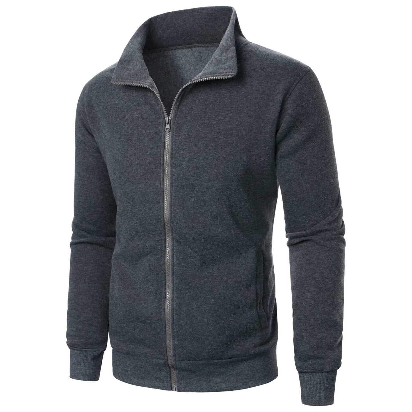 Casual Zipper Hoodie Stand Collar Coat