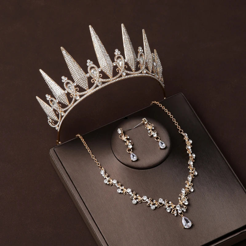 Luxury Crystal Bridal Jewellery Set - Tiara, Necklace & Earrings