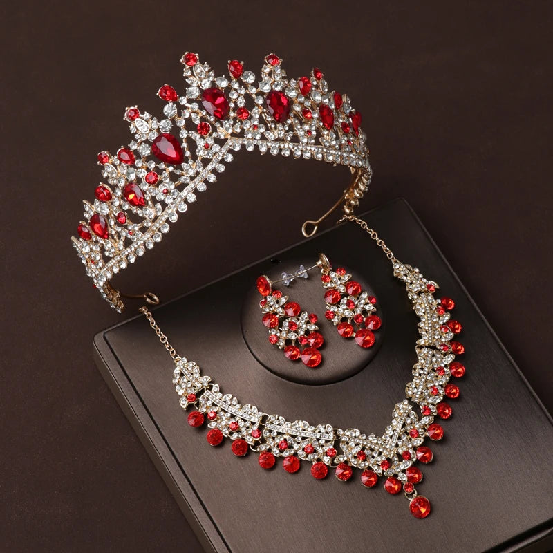 Luxury Crystal Bridal Jewellery Set - Tiara, Necklace & Earrings