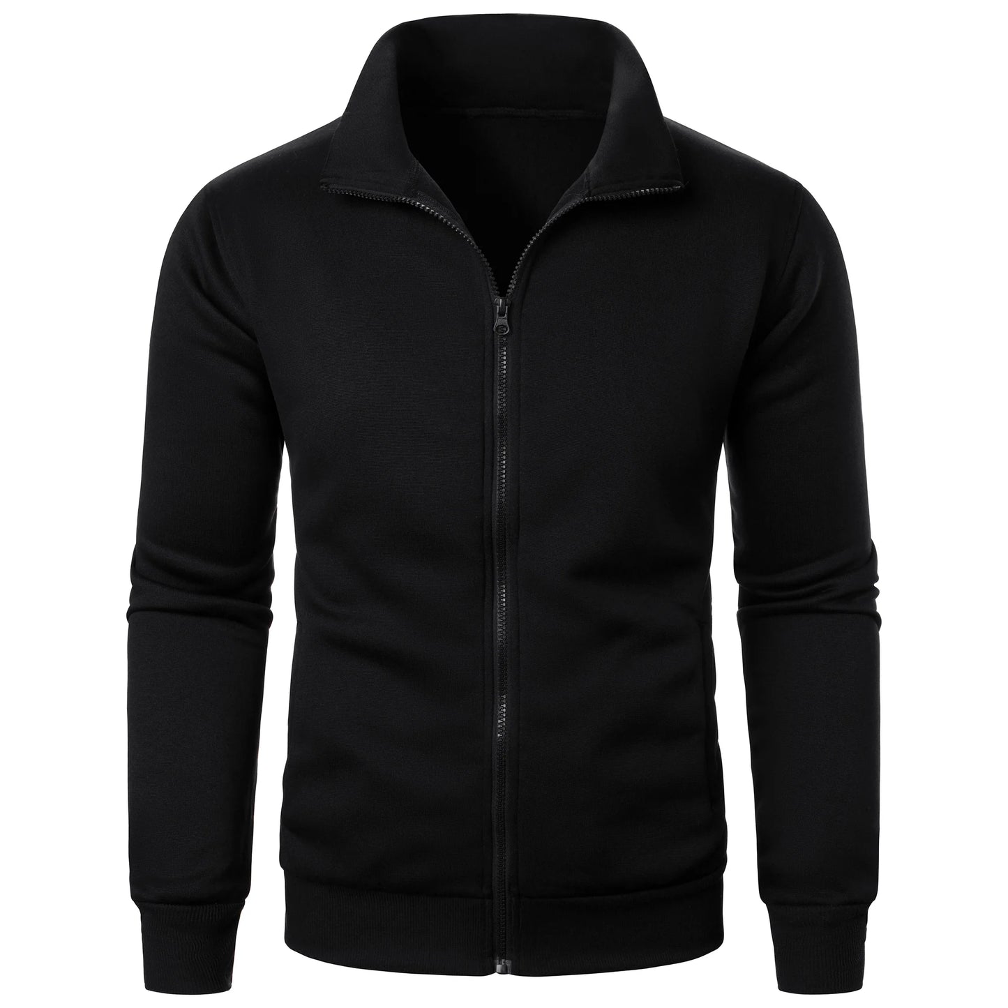Casual Zipper Hoodie Stand Collar Coat