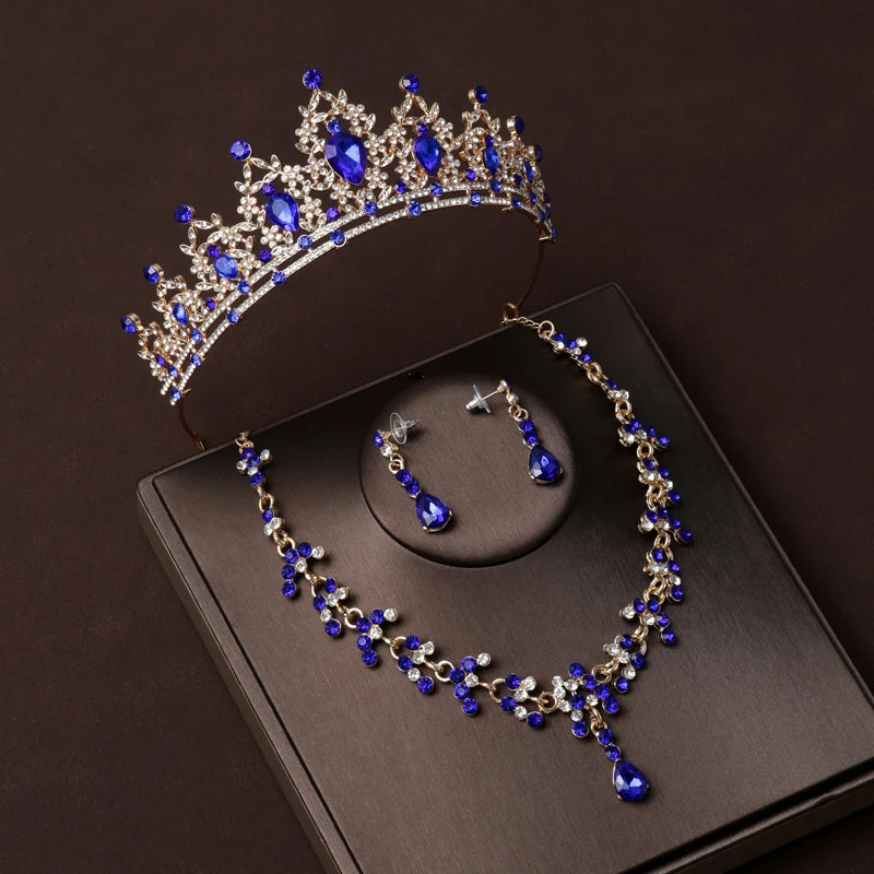 Luxury Crystal Bridal Jewellery Set - Tiara, Necklace & Earrings