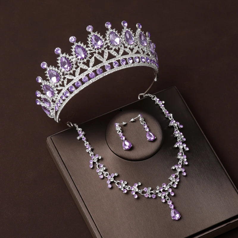 Luxury Crystal Bridal Jewellery Set - Tiara, Necklace & Earrings