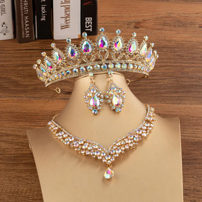Luxury Crystal Bridal Jewellery Set - Tiara, Necklace & Earrings