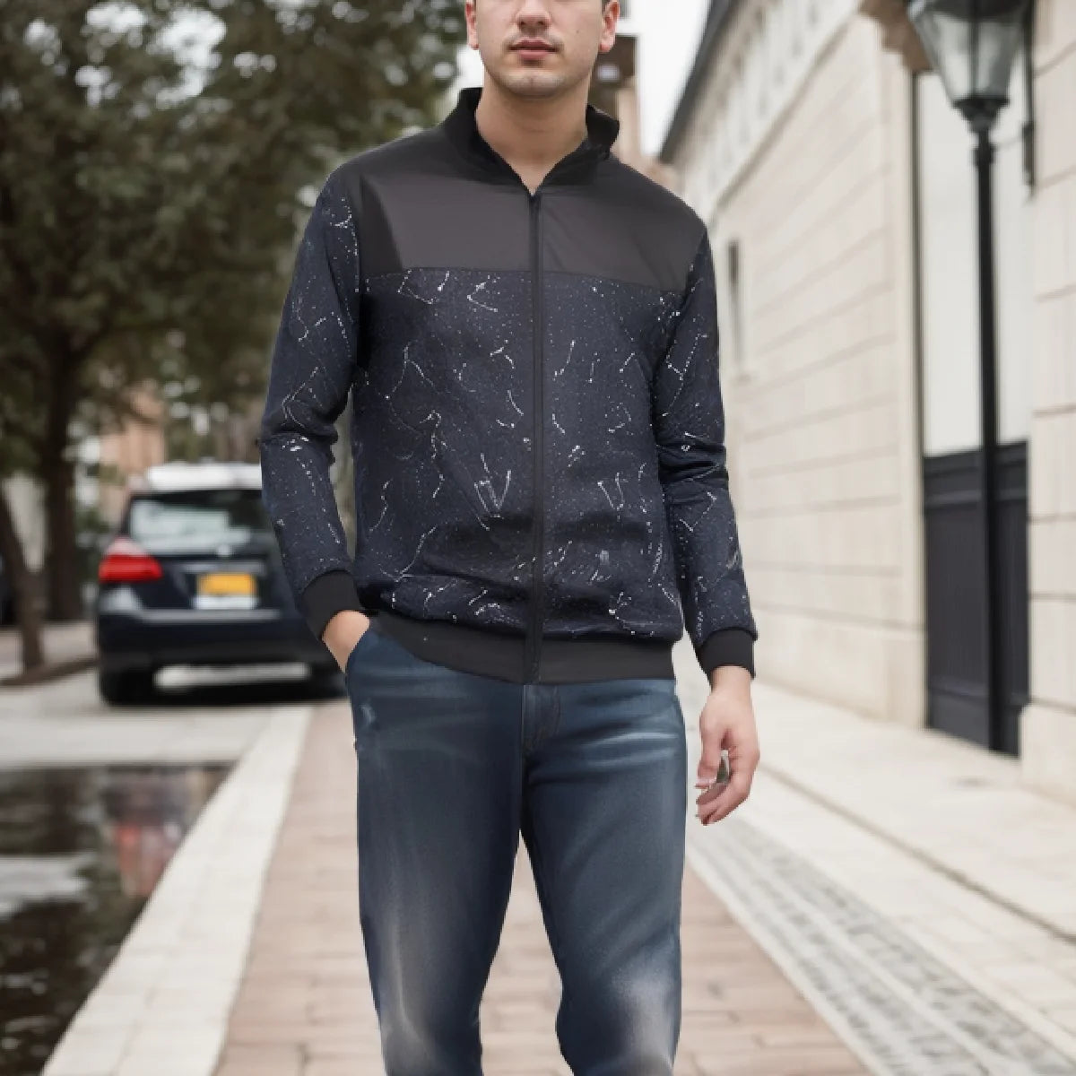Men’s Casual Thin Coat with Baseball Collar
