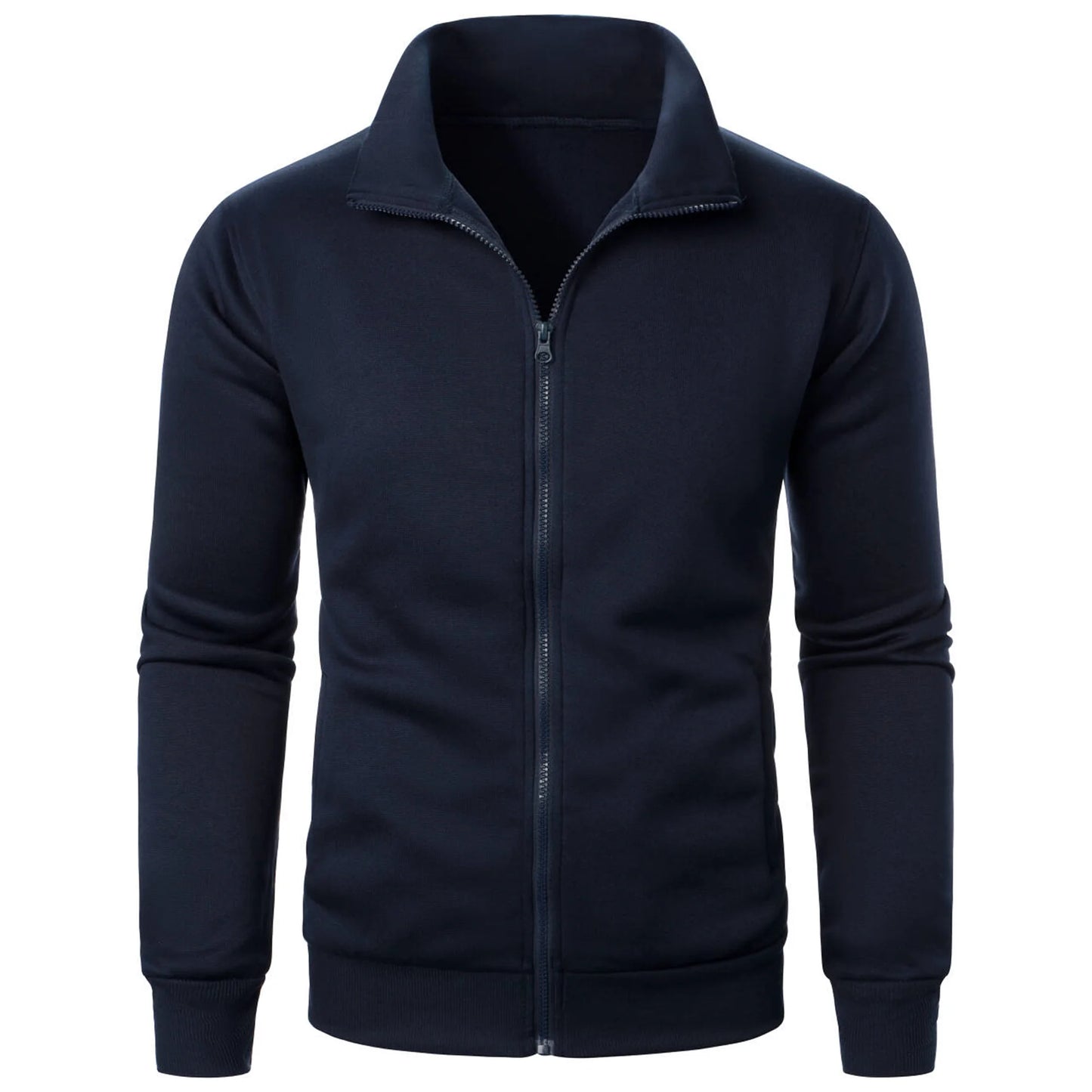 Casual Zipper Hoodie Stand Collar Coat