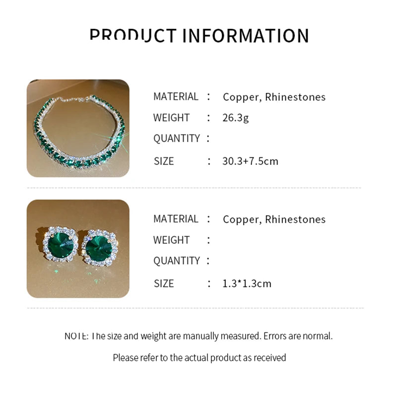 Rhinestone Necklace & Earrings Set