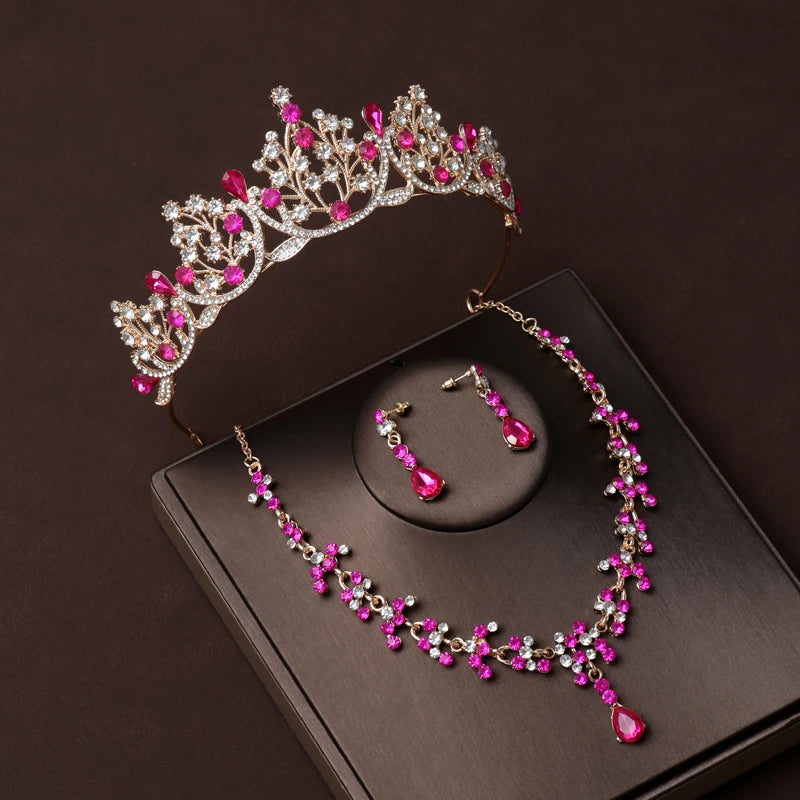 Luxury Crystal Bridal Jewellery Set - Tiara, Necklace & Earrings