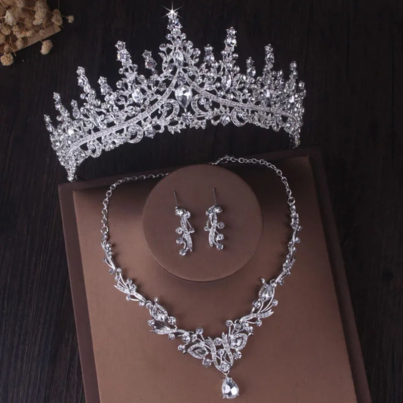 Luxury Crystal Bridal Jewellery Set - Tiara, Necklace & Earrings