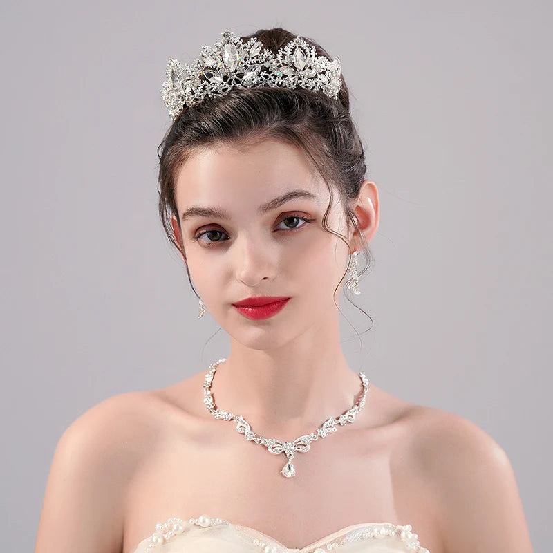 Luxury Crystal Bridal Jewellery Set - Tiara, Necklace & Earrings