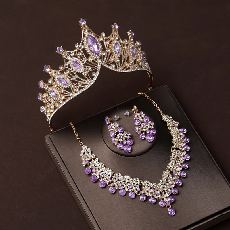 Luxury Crystal Bridal Jewellery Set - Tiara, Necklace & Earrings