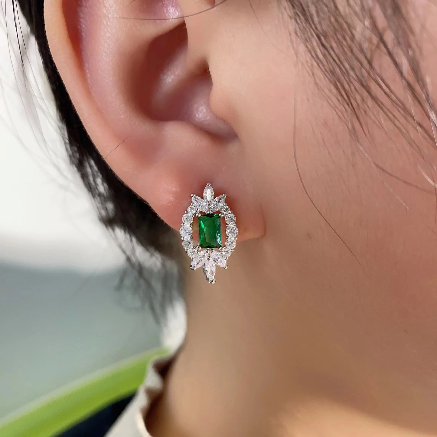 Geometric Water Drop CZ Jewellery Set