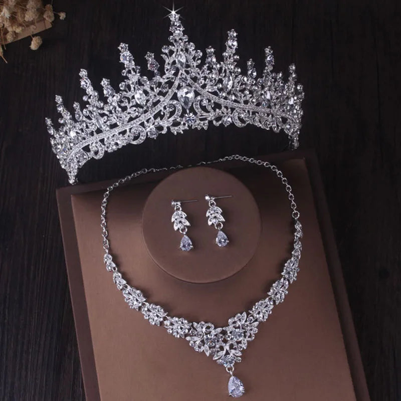Luxury Crystal Bridal Jewellery Set - Tiara, Necklace & Earrings