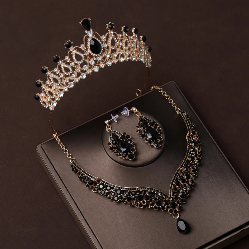 Luxury Crystal Bridal Jewellery Set - Tiara, Necklace & Earrings